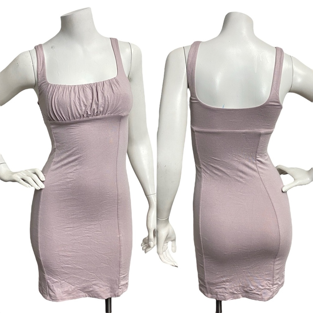 Wilfred Free Women's Orbit Dress Size XS Light Purplish Ruched Bust Square Neck